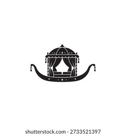 Traditional Wedding Doli Silhouette Vector Elegant Palanquin Design