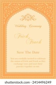 Traditional Wedding Invitations Card Design.