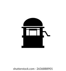 Traditional well water pump rural icon symbol.