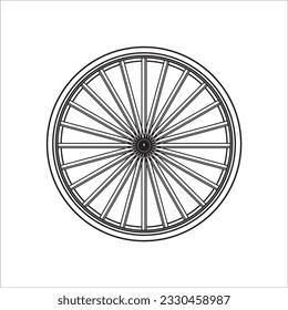 vector de arte de la línea de ruedas tradicional