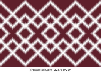Traditional white ikat geometric ethnic seamless pattern