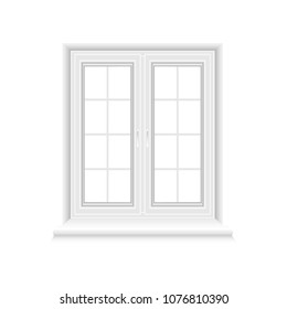 Traditional White Window Frame Isolated On Stock Vector (Royalty Free ...