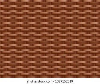 Traditional Wicker Rattan Background. Vector Photo Realistic Seamless Pattern