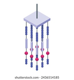 Traditional wind chime icon isometric vector. Tinkling melody jingles. Spiritual decorative arrangement