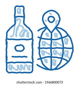 traditional wine in parts of world sketch icon vector. Hand drawn blue doodle line art traditional wine in parts of world sign. isolated symbol illustration