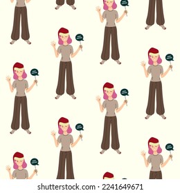 Traditional winter holiday celebration. Merry Christmas and Happy New Year. Vector seamless pattern