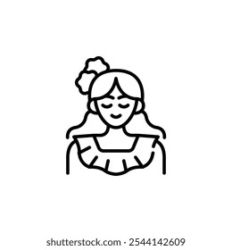 Traditional woman icon. Simple traditional woman icon for social media, app, and web design. Vector illustration