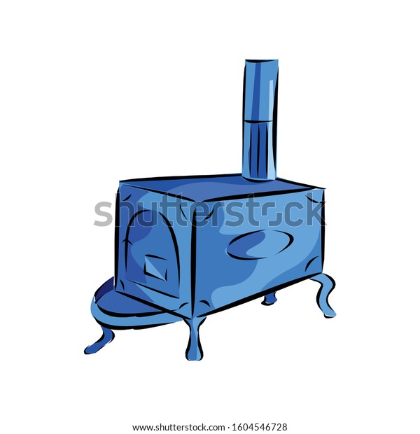 Traditional Wood Burning Stove Heater Isolated Stock Vector Royalty Free 1604546728