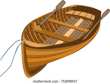 Traditional Wooden Dinghy Illustration