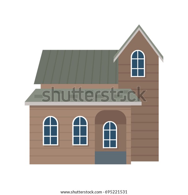 Traditional Wooden House Swiss Architecture Style Royalty Free