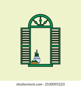 traditional wooden window frames. Vector illustration design. Eps 10