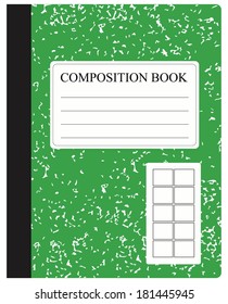 Traditional workbook for study and work in dense cover. Vector illustration.