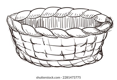 Woven Basket Vector Art & Graphics