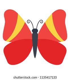
Traditionally colored design of ancient chinese patterns showing icon for red with yellow stripes butterfly 
