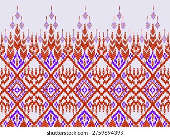 A traditonal floral design in red and blue