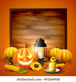 Traditonal Halloween background with Halloween elements and place for your text