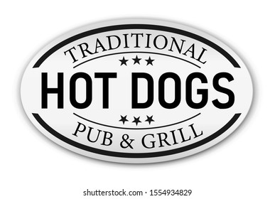Traditonal Hot dogs pub and grill design offer vector illustration