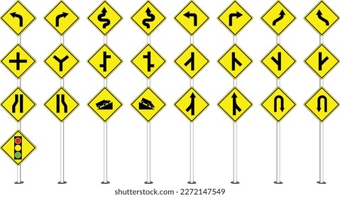 trafffic icon set most used for righ hand drive for Europe and Asia