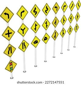 trafffic icon set most used for righ hand drive for Europe and Asia