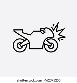 Icono de esquema de accidentes de tráfico. Icono de esquema de seguro de motocicleta. Icono del esquema del seguro de vida