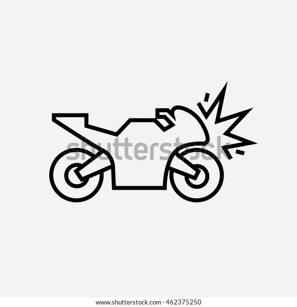 Traffic accident outline icon.\
Motorcycle insurance outline icon. Life insurance outline\
icon