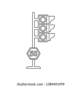 Traffic alerts colored icon. Element of road signs and junctions for mobile concept and web apps icon. Outline, thin line icon for website design and development, app development