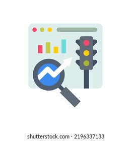 Traffic Analysis Icon In Vector. Logotype