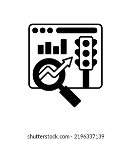 Traffic Analysis Icon In Vector. Logotype