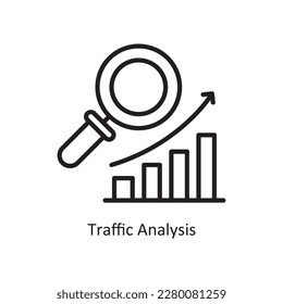 Traffic Analysis  Vector Outline Icon Design illustration. Data Symbol on White background EPS 10 File