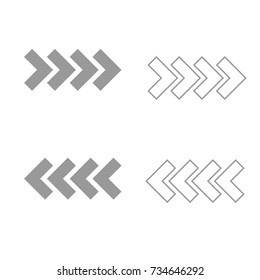 Traffic arrows grey set icon .