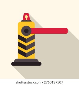 Traffic barrier arm blocking passage, providing security and control for vehicles