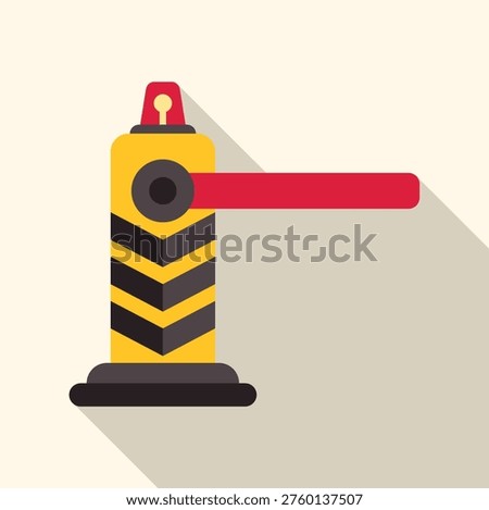 Traffic barrier arm blocking passage, providing security and control for vehicles