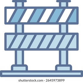 Traffic Barrier Filled Blue Tone Icon