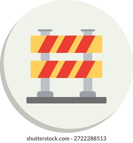 Icono de estilo de círculo plano de barrera de tráfico
