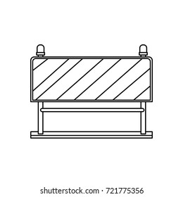 traffic barrier flat icon monochrome silhouette vector illustration