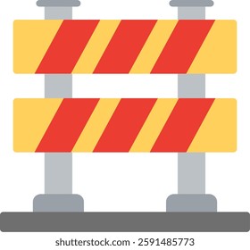 Traffic Barrier Flat Illustration Vector Design
