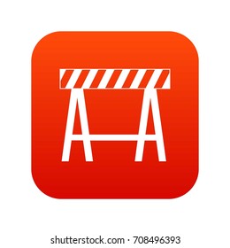 Traffic barrier icon digital red for any design isolated on white vector illustration