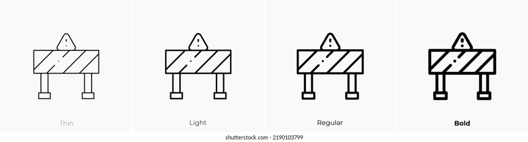 traffic barrier icon. Thin, Light Regular And Bold style design isolated on white background