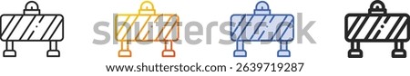 traffic barrier icon.Thin Linear, Gradient, Blue Stroke and bold Style Design Isolated On White Background