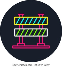 Traffic Barrier Line Multi Colour Circle