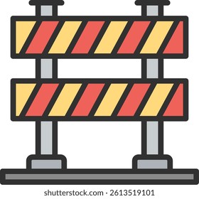 Traffic Barrier Outline Filled Style Icon