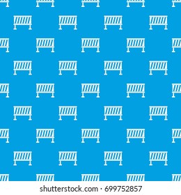 Traffic barrier pattern repeat seamless in blue color for any design. Vector geometric illustration