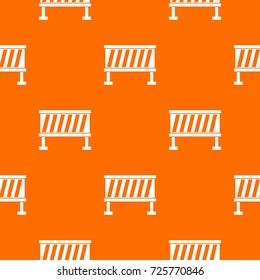 Traffic barrier pattern repeat seamless in orange color for any design. Vector geometric illustration