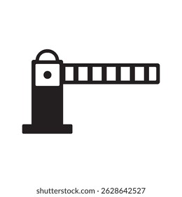 Traffic barrier roadblock silhouette vector