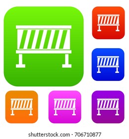 Traffic barrier set icon in different colors isolated vector illustration. Premium collection