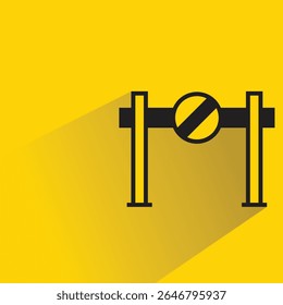 traffic barrier with shadow on yellow background
