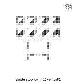 Traffic Barrier Sign Dot Pattern Icon. Road Closed Dotted Icon Isolated on White. Vector Background, Design Template. Can Be Used for Advertising, Web and Mobile UI.
