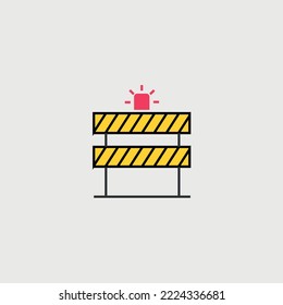 traffic barrier vector icon for police and construction