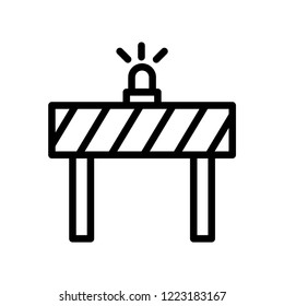 Traffic barrier vector icon. Road block sign