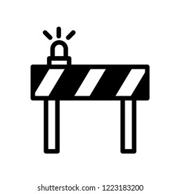 Traffic barrier vector icon. Road block sign